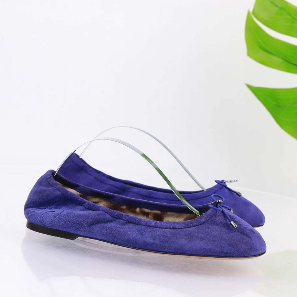 Sam Edelman Mujer Felicia Ballet Plano Talla 6 Azul Real Gamuza Zapato Arco Sin Cordones Foto 3 de 4