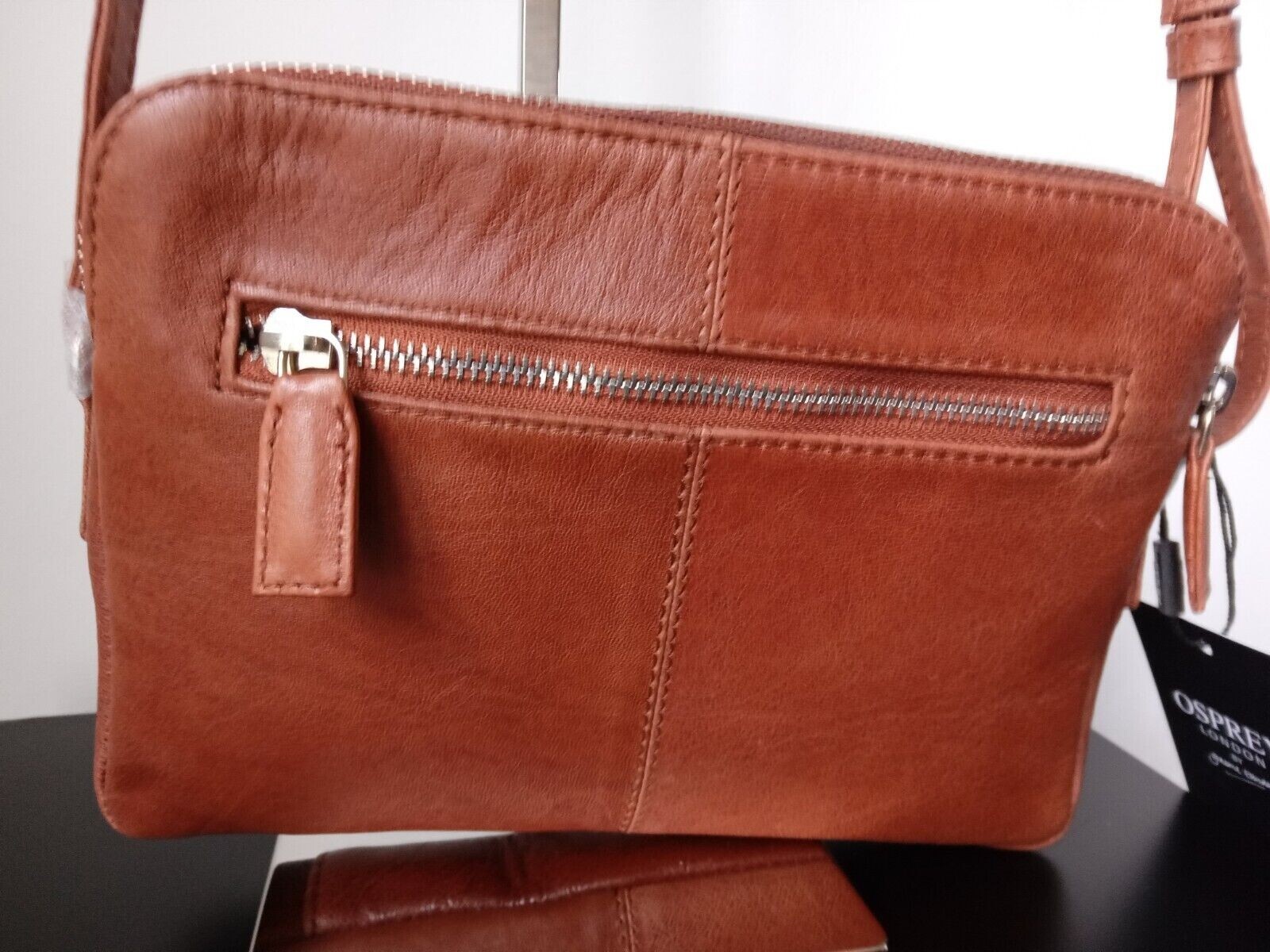 OSPREY LONDON JURA CROSSBODY BAG COGNAC CRUNCH LEATHER HANDBAG **RRP £