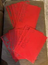 Lot of 11 (Eleven) Vintage Red Plexiglass Gas Station Sign Panels - 15" x 11"