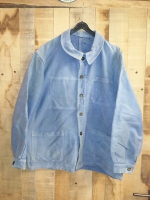 Alte blaue Jacke von verwaschener ARBEIT ATLANTIKKLEIDUNG Arbeiter Bauer 