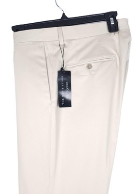The Men's Store Slim-Fit Stretch Cotton Sateen Dress Pant Stone 42W NWT