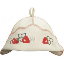 Strawberry Sauna Hat Felt Spa Hat Wool Russian Banya Hat Шапка Для Бани Клубника
