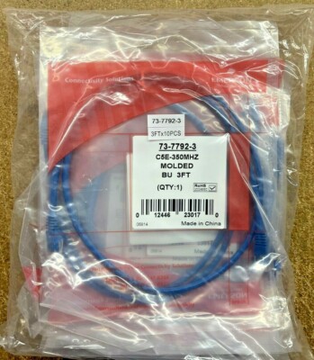 (PACK OF 10) 73-7792-3, EMERSON, CABLE MOD 8P8C PLUG TO PLUG 3'