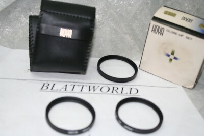 HOYA 46mm 3 LENS NEW MACRO CLOSE UP LENS SET SCREW in OPTICAL GLASS FILTERS