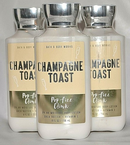 3 BATH & BODY WORKS CHAMPAGNE TOAST POP FIZZ CLINK 24HR MOISTURE BODY ...