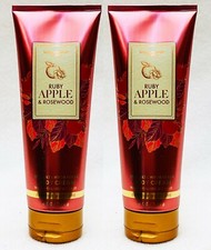 2 Bath  Body Works RUBY APPLE ROSEWOOD Hydration Body Cream Lotion Tube 8 oz