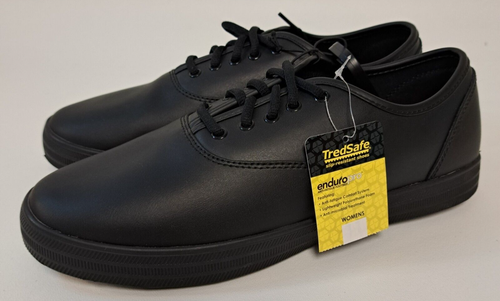 Womens Endurpro Size 11 Tredsafe Slip Resistant Leather Work Shoes Black - 第 1/8 張圖片