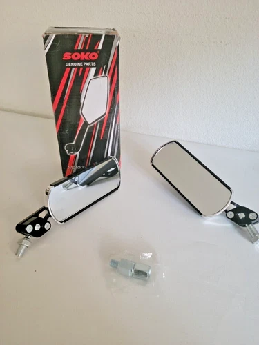 SOKO Genuine Parts Motorcycle Mirrors Model 298-2 New Open Box Set of Two