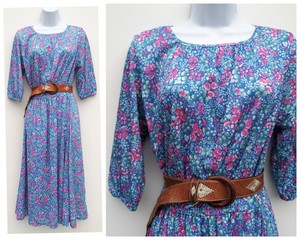 light blue and pink floral dress