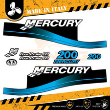Decalcomania Adesivi Motore Fuoribordo Mercury 200 cv - Four Stroke EFI A