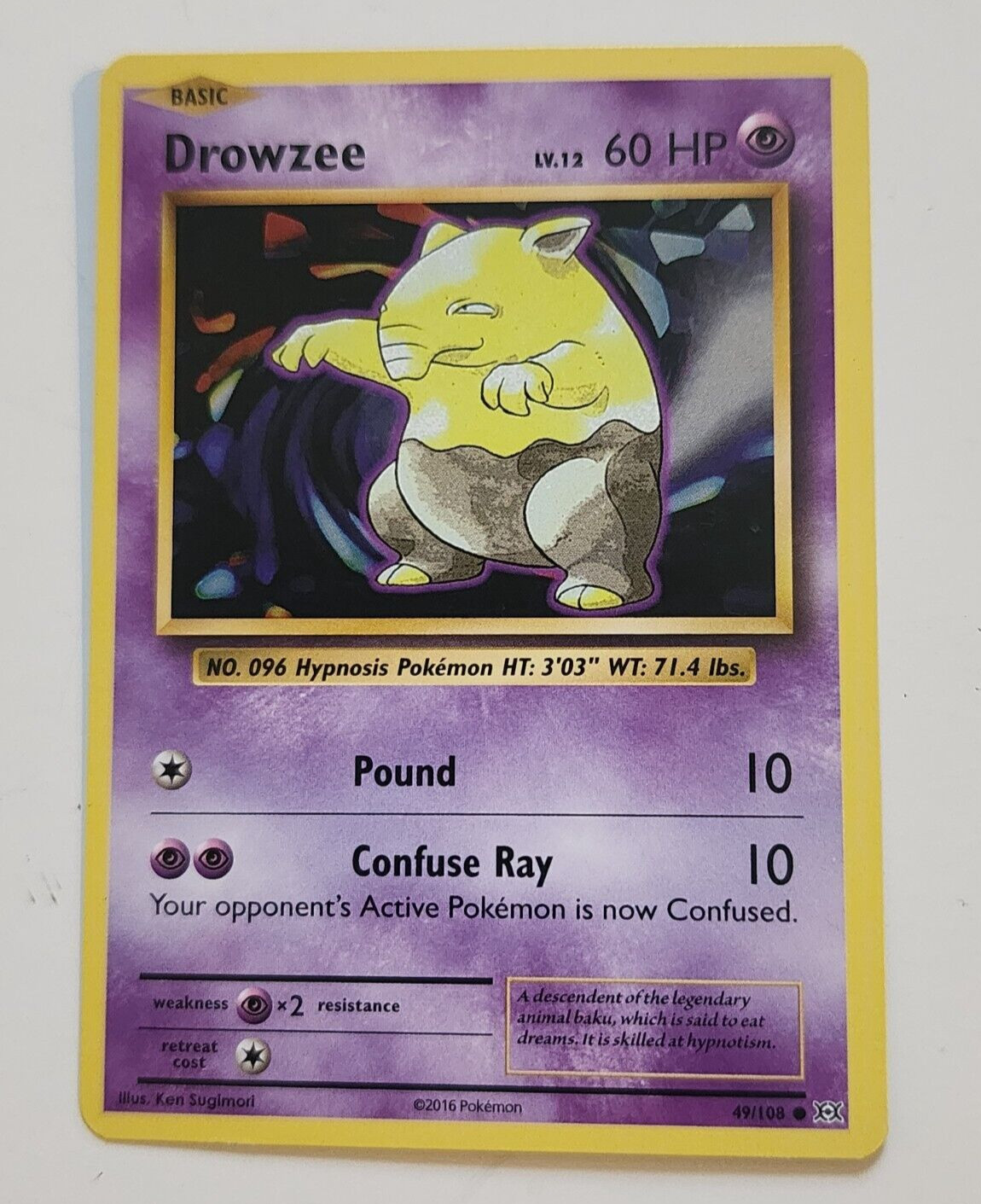 Drowzee 49/108 XY Evolutions Pokemon Card NM