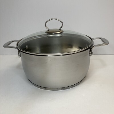Oneida Kitchen Quart Dutch Oven 18/10 Stainless Steel with Glass Lid (G6)  - Main Image