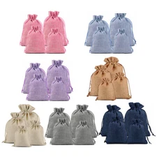 25-50pcs Burlap Gift Bags Drawstring Bag Jewelry Pouch Wedding Party Favor
