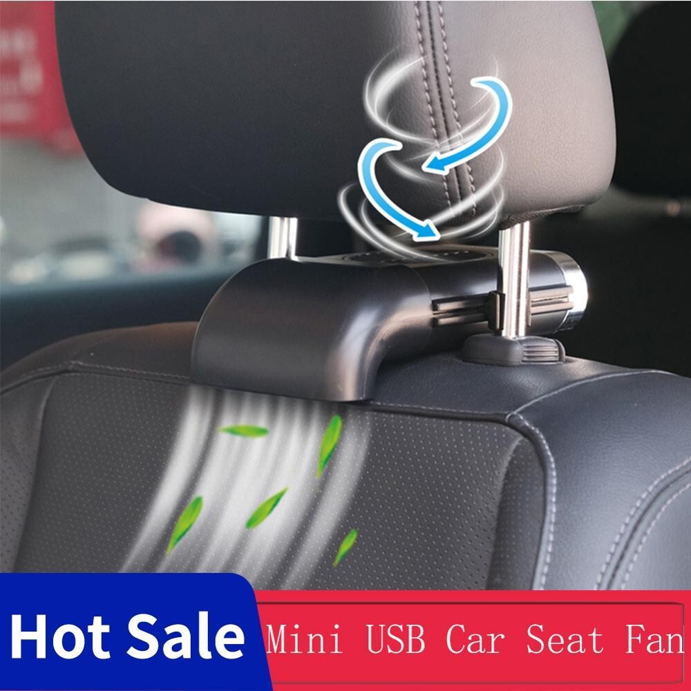 Mini USB Car SUV Seat Back Cooling Fan Portable 3 Speed Head
