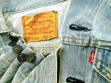 HOT VTG 90s Men's LEVI'S 71557 REPRO BIG E TRUCKER LIGHT JAPAN Denim JACKET 38 S