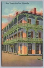 Lace Work Iron New Orleans Louisiana LA Linen Postcard Vtg Unposted