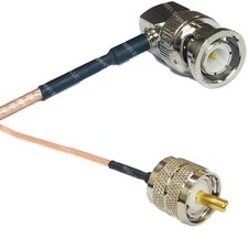 RG316 BNC MALE ANGLE to PL259 UHF Male RF Cable Rapid-SHIP LOT