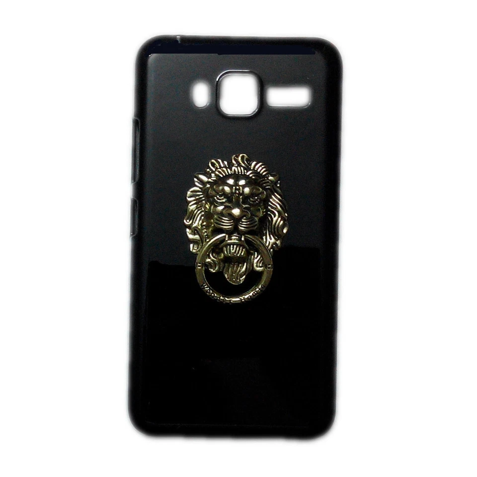 For Phones 3D Lion Finger Ring Stand Holder Black Back Hard Skin Case Cover - Image 3 of 4