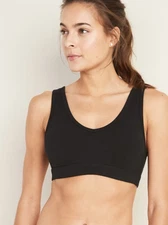 Old Navy Active Go Dry Medium Support Bonded Black Sports Bra Size Small RT$35