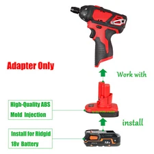 1 Adapter Fits for Milwaukee M12 Cordless Tools To for Ridgid 18V Type Battery