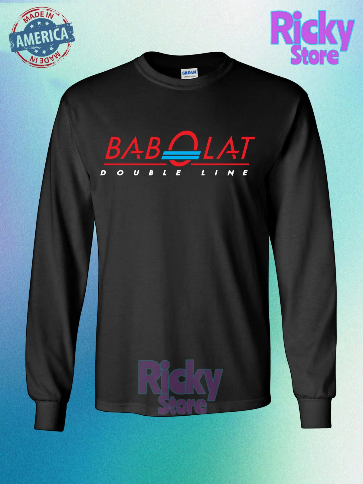 New Tee Babolat Double Line Men's Long Slevee T Shirt American T Shirt