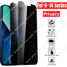 Privacy Screen Protector Tempered Glass Lot For iPhone 14 13 12 11 Pro XR 8 7 6