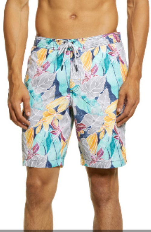 Мужские шорты TOMMY BAHAMA Mens Baja Ibiza Beach Club 9 синего цвета маленькие 13890₽