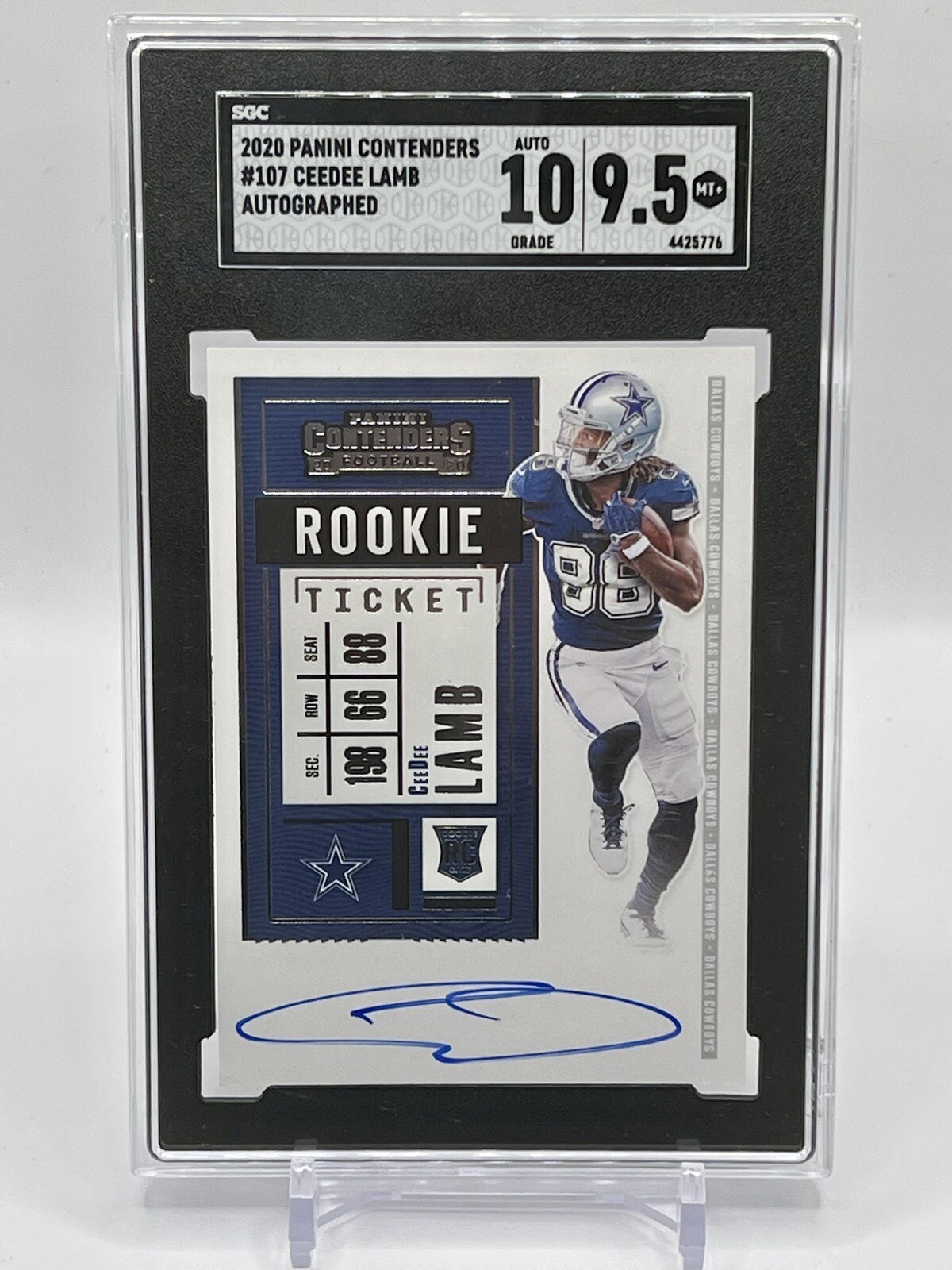 CEEDEE LAMB 2020 PANINI CONTENDERS ROOKIE TICKET AUTO SGC 10