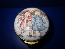 Crummles Enamels Trinket Box Two Girls Holiday walk Anno Domini 2001