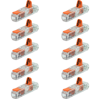 10 Stück WAGO 221-2411 Durchgangsverbinder Klemme mit Hebel 2-Leiter-Klemme