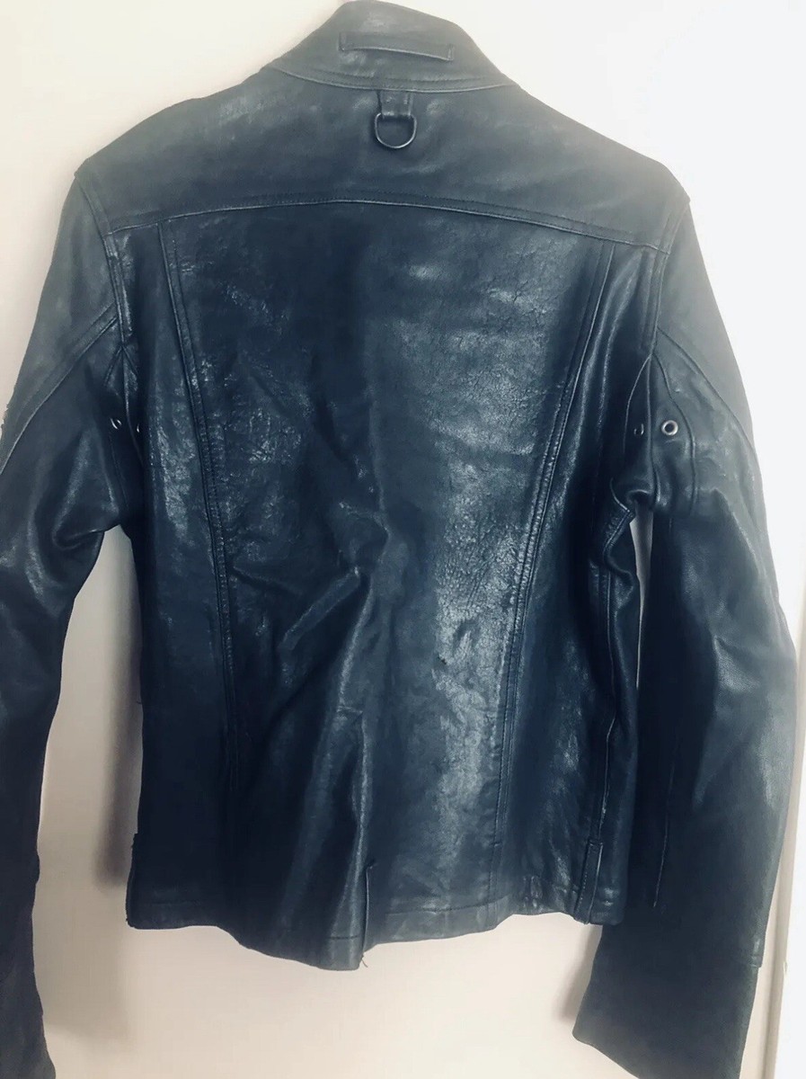 NWT YASUYUKI ISHII Black Leather Biker Moto Jacket Size XS $1250
