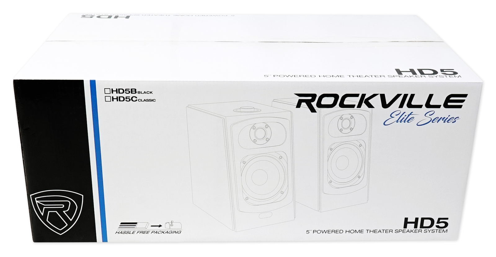 (2) Speaker Home Theater System For Toshiba Smart TV Television - Wood Finish