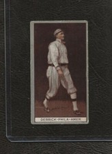 1912 T207 Brown Background, #42 Claude Derrick, Philadelphia Athletics, VG-EX
