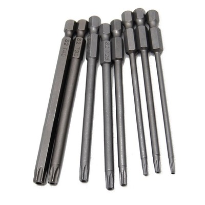8Pieces Torx Head Screwdriver Bit Set 1/4  Hex Security Tamper Proof Screwdriver