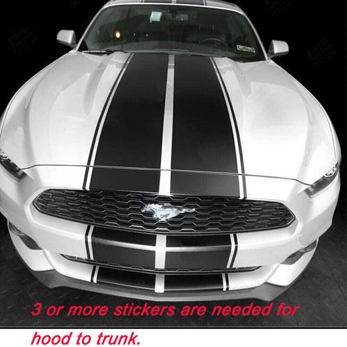78'' Black Hood Roof Rally Racing Stripe Vinyl Decal Sticker For Ford Dodge Etc - Foto 3 di 12