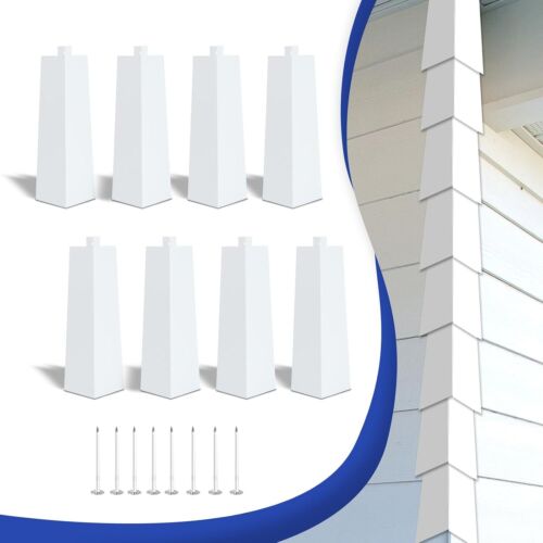 COUKIU 8 Pcs Aluminum Siding Corners 8 Inch Outside White Corner 8inch