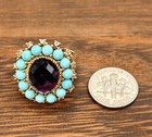 10k Amethyst, Turquoise & White Stone Ring -FP  7.90g — photo 8