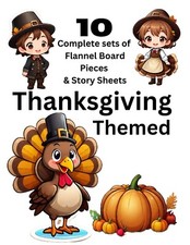 THANKSGIVING BUNDLE - 10 sets FLANNEL BOARD LAMINATED CARDSTOCK DIY UNCUT 