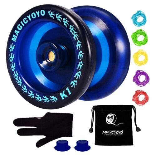 MAGICYOYO K2 Crystal Yoyo 2 En 1 – Réactif Et Non-Réactif – Finger Spin – 12 Cordes, Sac Et Outils – Débutant à Pro