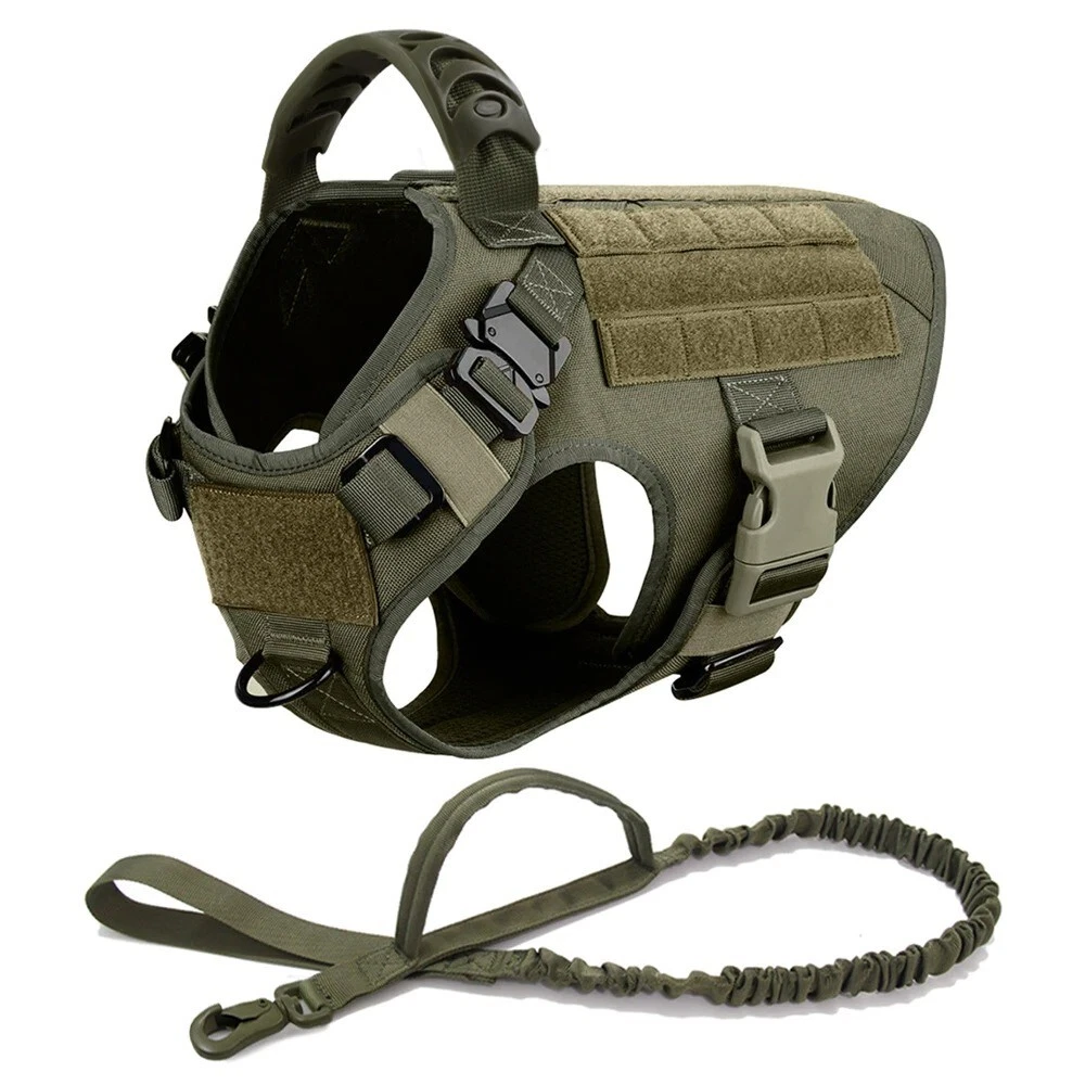 Tactical Dog Harness Set for Dogs,Pet Vest with No Pull Handle