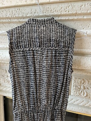 New With Tags Anne Taylor Linen Sleeveless Shirt Dress XS Navy Blue | eBay
