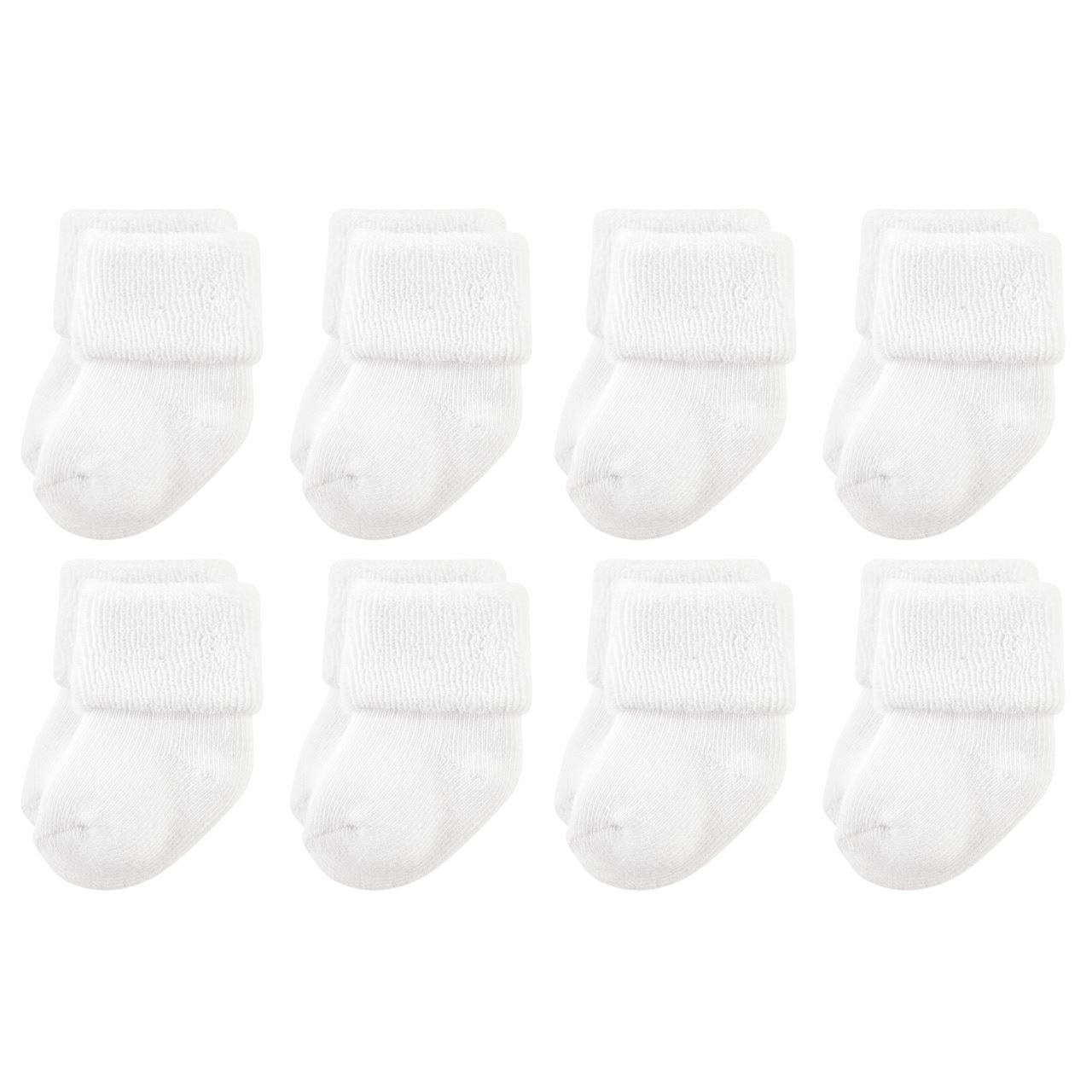 Luvable Friends Socks, 8-Pack, White