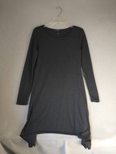 Shein Womens Dress Large Black Long Sleeve Round Neck Solid Knee Length Pullover