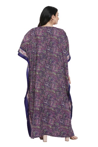 Women Kaftan Casual Maxi Dress Kimono Sleeve Evening Gown Beachwear Sundress - Picture 104 of 452