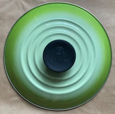 Le Creuset Stock Pot Replacement Lid Enamel  Steel 8.5” Green / Black Handle Top
