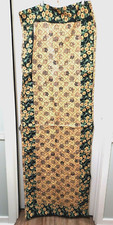 Table Cloth Runner Sunflower Brown Green Beige Fabric Cotton 75" x 26" cotton