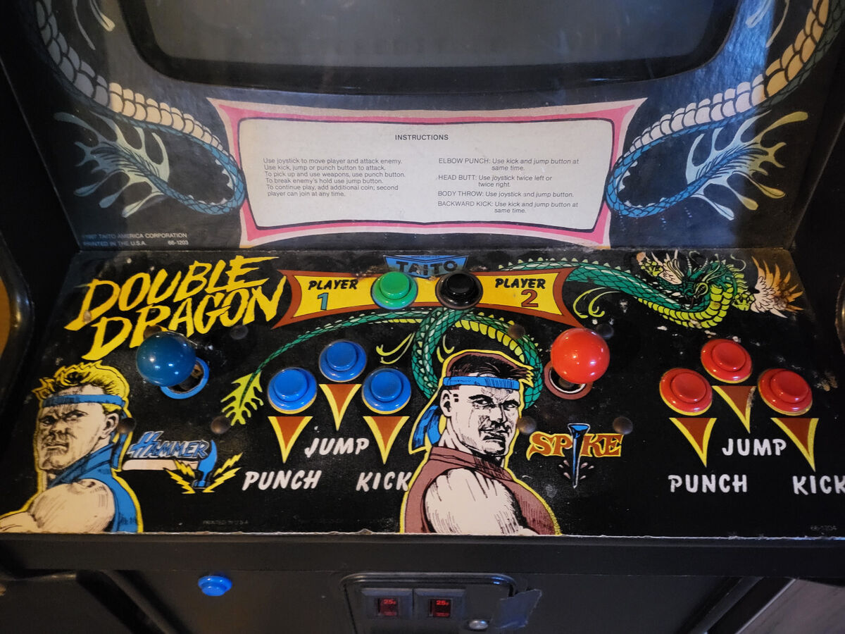 Arcade, Taito] Double Dragon, 1987 #1 smash hit beat-em-up and spiritual  sequel to Renegade. First arcade game I played as an 8 year old. I restored  this one in 2005. Still my