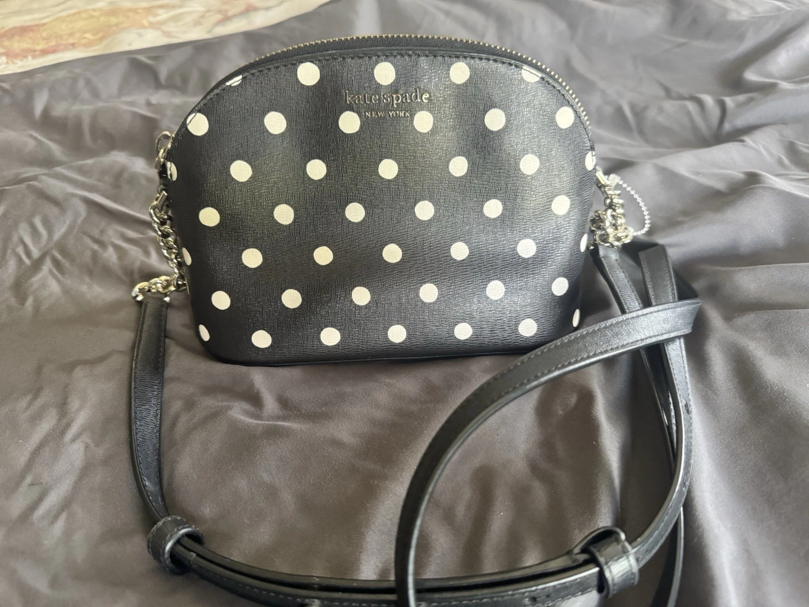 Tracolla Kate Spade Spencer Sunshine Dot piccola cupola nera multi