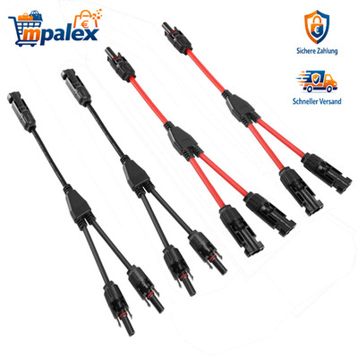 Solarpanel Y-Verteiler 2 Paar 30A 1000V DC MMF FFM Photovoltaik Kabel Connector