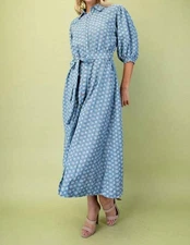 Gigio Becca Embroidered Midi Dress Size L